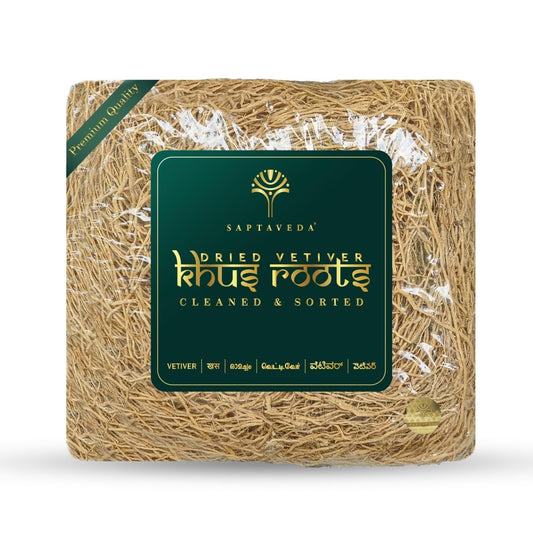 Saptaveda Dried Vetiver | Khus Roots | Cleaned & Sorted | 100% Natural | 150g - Saptaveda Herbals