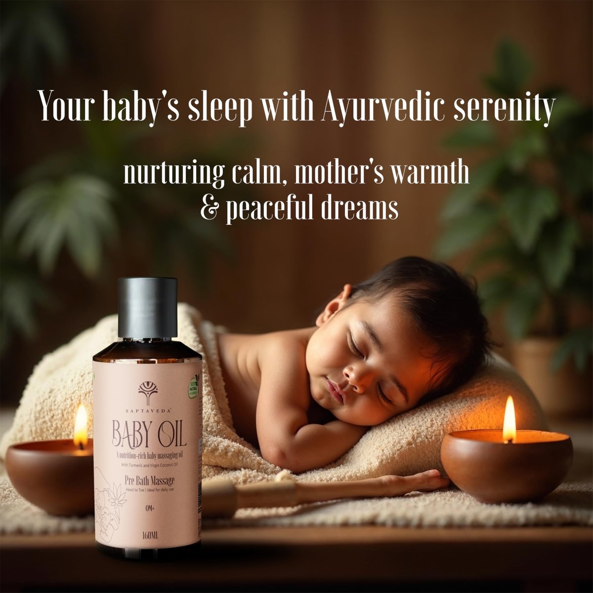 Saptaveda Baby Oil | 100% Ayurvedic & Natural | 160ml | 0+ months - Saptaveda Herbals