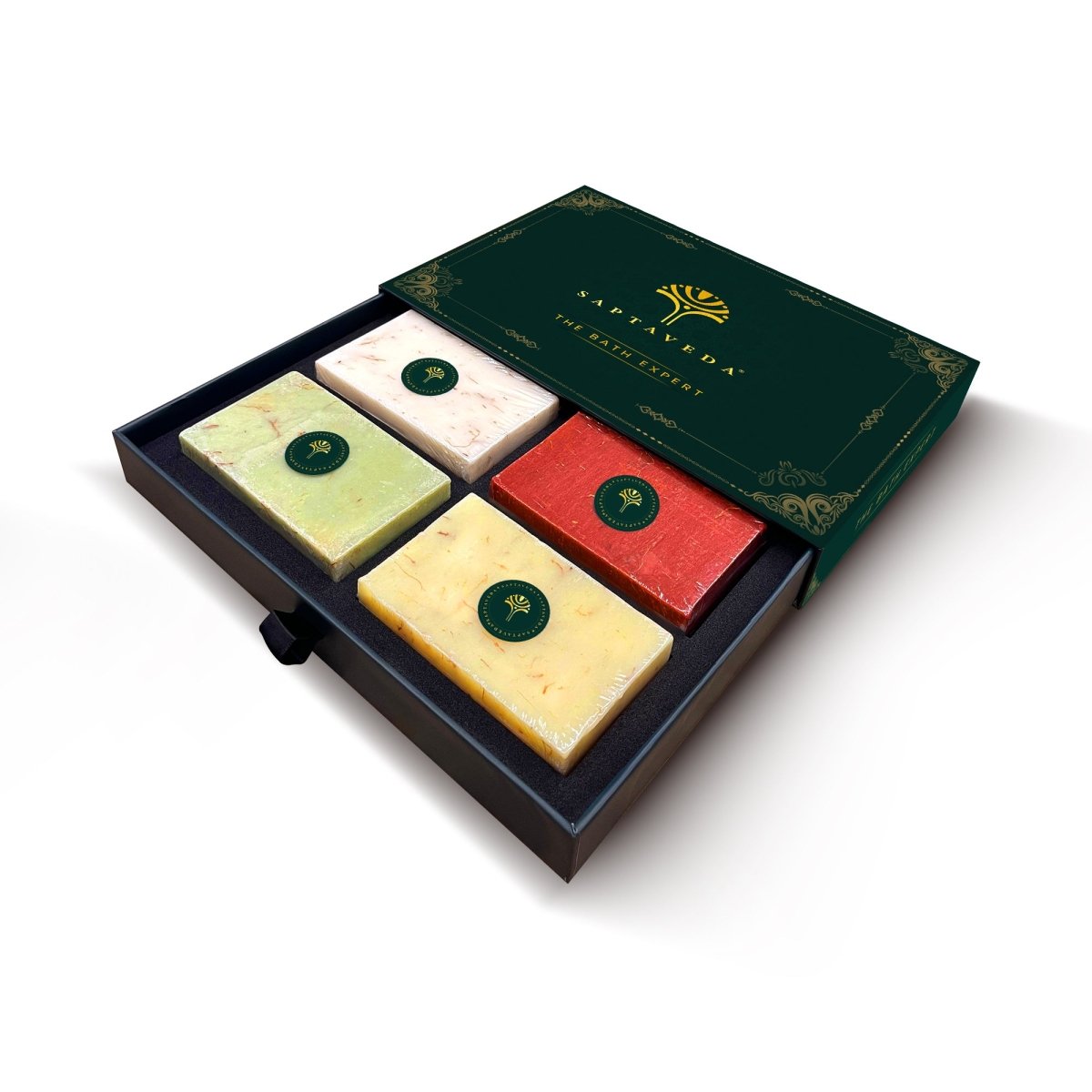 SAPTAVEDA | Herbal Bathing Bar | The Bath Expert | Luxury Soap | Infused with Baby Vetiver Roots | Anti - Ageing | Pack of 4 - Saptaveda Herbals