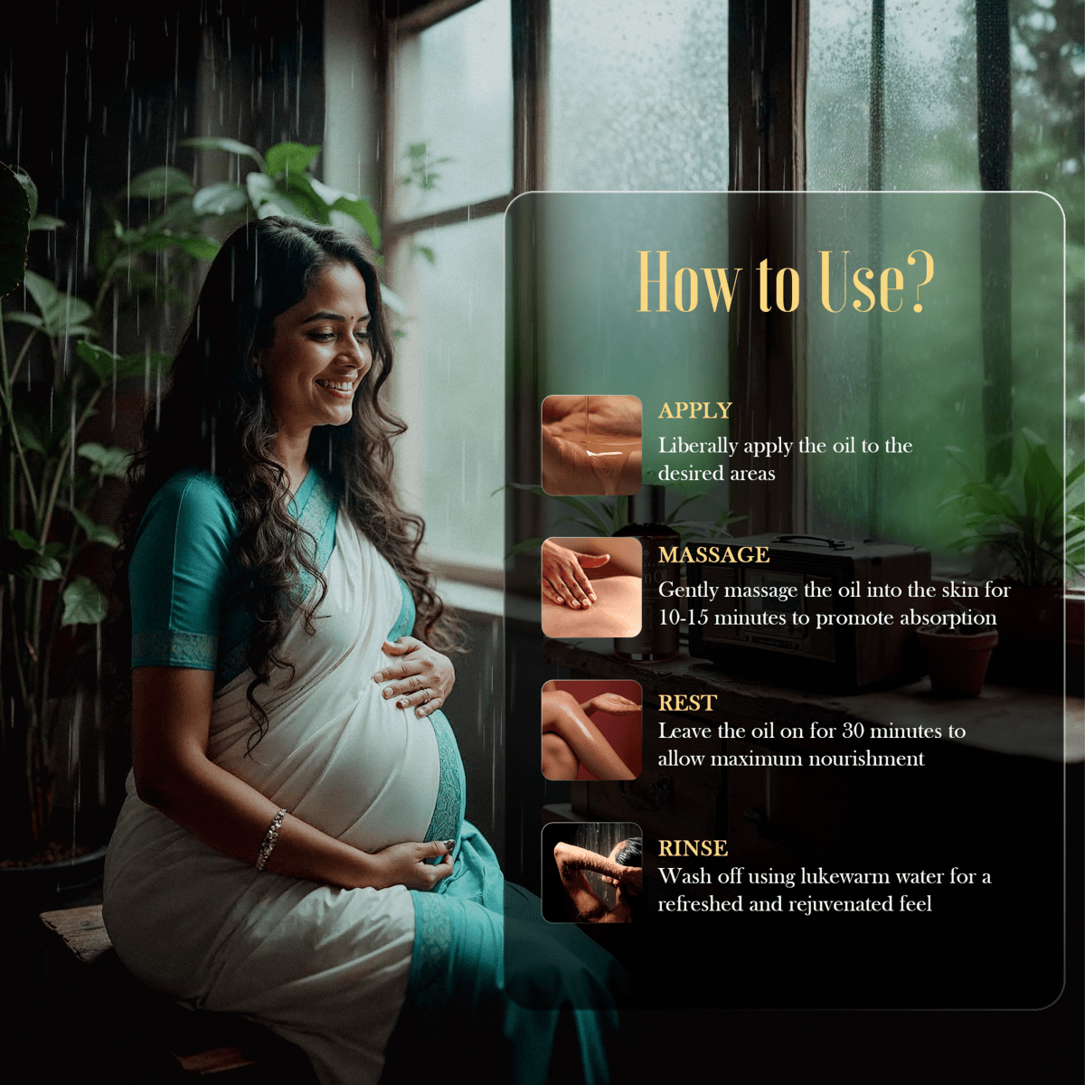 Saptaveda Mom Oil | 100% Ayurvedic & Natural | 170ml | Patented Advanced Ayurvedic Formula | For All Skin Type | Reduces Stretch Marks| Improves Muscle Tone | Pre & Postย Pregnancyย Care - Saptaveda Herbals