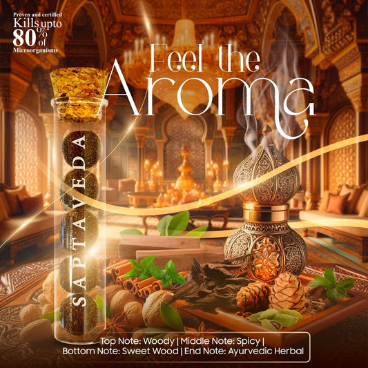 Saptaveda The Innovative Perfume | Herbal Oudh Al Hind | 60 Pellets - Saptaveda Herbals