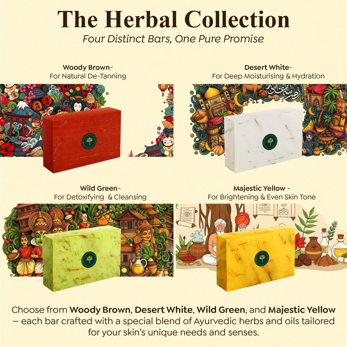 SAPTAVEDA | Herbal Bathing Bar | The Bath Expert | Luxury Soap | Infused with Baby Vetiver Roots | Anti - Ageing | Woody Brown - Saptaveda Herbals