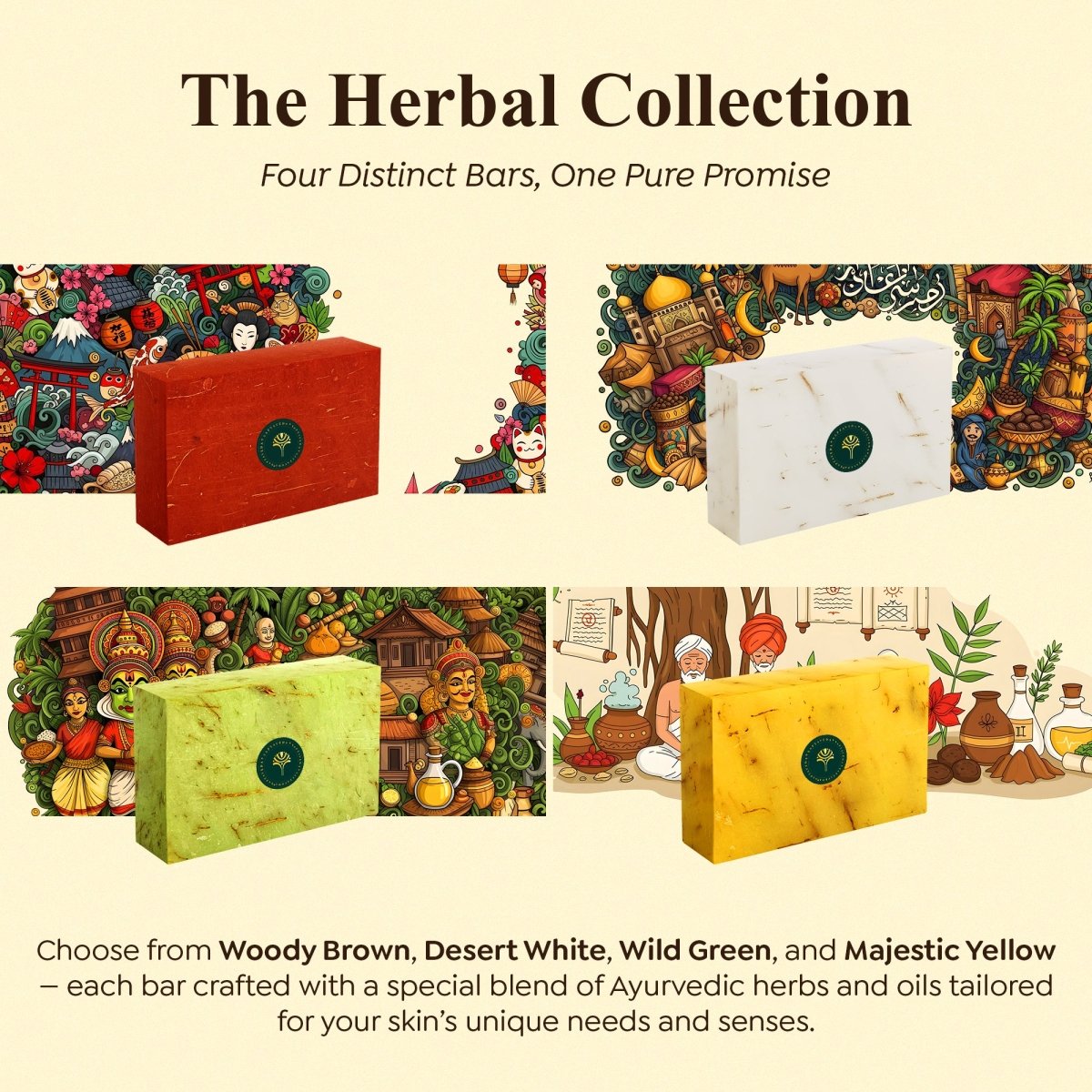 SAPTAVEDA | Herbal Bathing Bar | The Bath Expert | Luxury Soap | Infused with Baby Vetiver Roots | Anti - Ageing | Desert White - Saptaveda Herbals