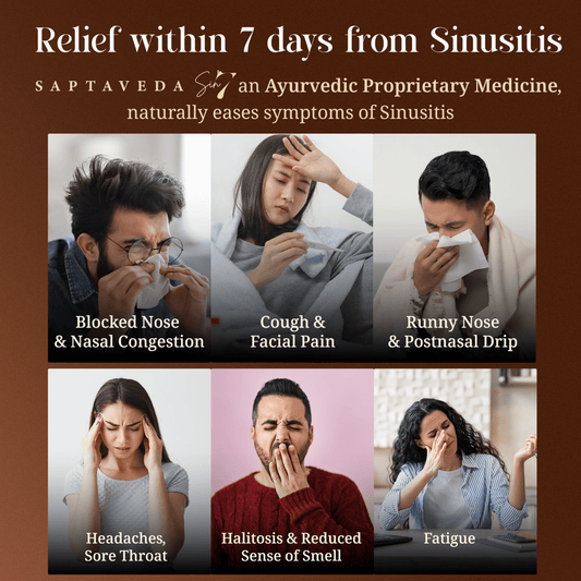 Saptaveda SIN7 | Mini Pack (40 ML) | 100% Natural & Ayurvedic Oil | Patented Formula for Sinusitis | External Use | Relief in 7 Days - Saptaveda Herbals