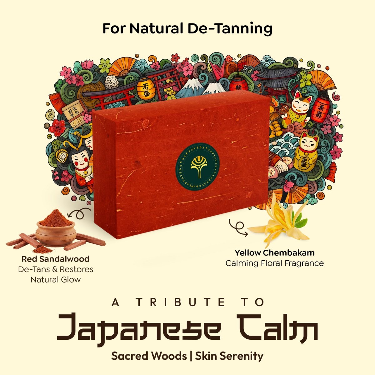 SAPTAVEDA | Herbal Bathing Bar | The Bath Expert | Luxury Soap | Infused with Baby Vetiver Roots | Anti - Ageing | Woody Brown - Saptaveda Herbals