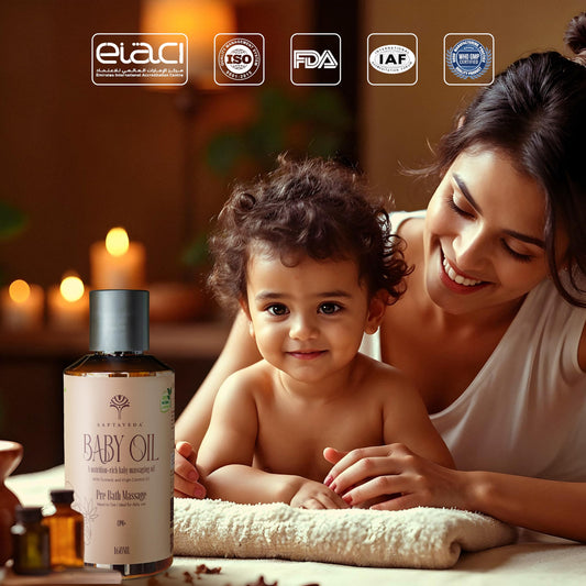 How to Choose the Right Baby Oil?  Ayurvedic Tips from Saptaveda Herbals - Saptaveda Herbals