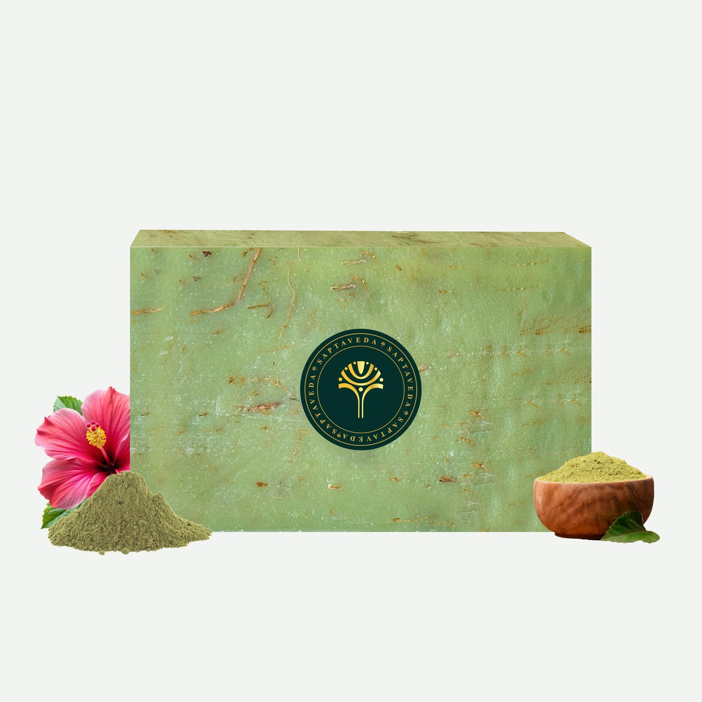 SAPTAVEDA | Herbal Bathing Bar | The Bath Expert | Luxury Soap | Infused with Baby Vetiver Roots | Anti-Ageing | Wild Green