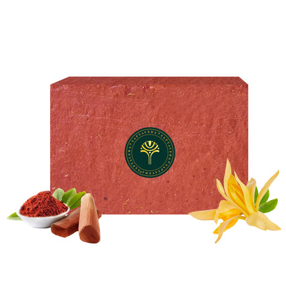 SAPTAVEDA | Herbal Bathing Bar | The Bath Expert | Luxury Soap | Infused with Baby Vetiver Roots | Anti-Ageing | Woody Brown