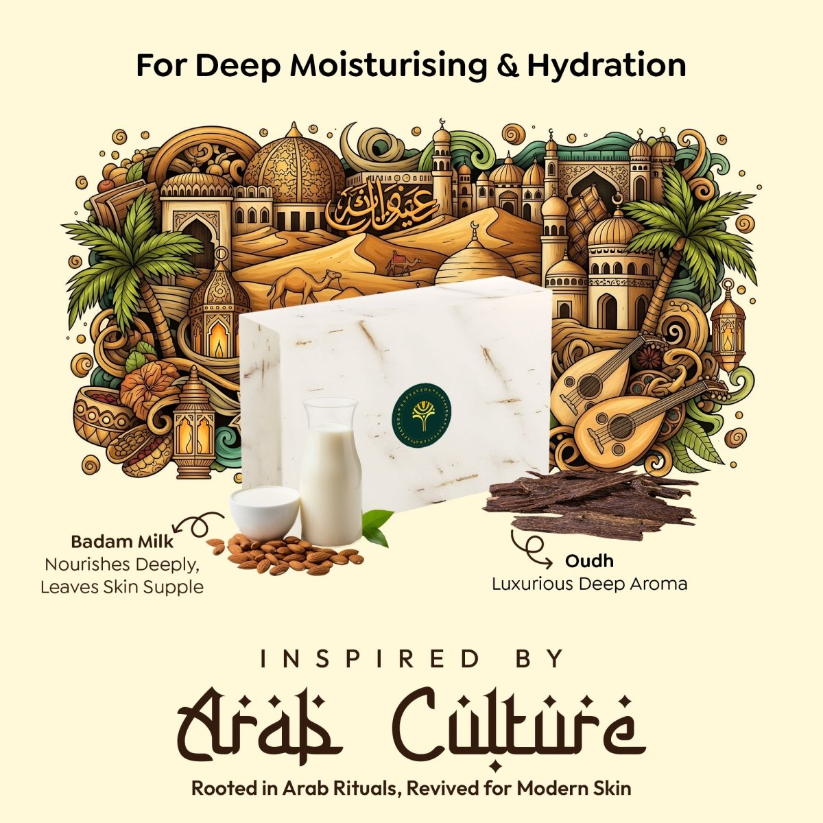 SAPTAVEDA | Herbal Bathing Bar | The Bath Expert | Luxury Soap | Infused with Baby Vetiver Roots | Anti - Ageing | Desert White - Saptaveda Herbals