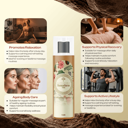 Saptaveda Dhanwantharam Tailam | Authentic Body Massage Oil | Muscle Strengthening & Joint Flexibility | Classical Ayurvedic Formula for Daily Use | 200 ml - Saptaveda Herbals
