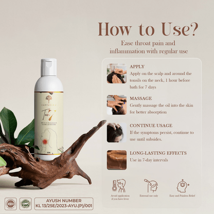 Saptaveda TON7 | Mini Pack (40ML) | 100% Natural & Ayurvedic Oil | Patented Formula for Tonsillitis & Adenoiditis | External Use | Relief in 7 Days - Saptaveda Herbals