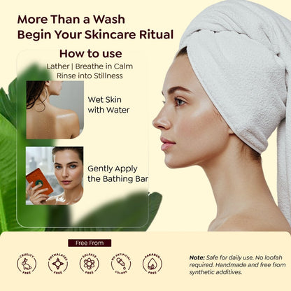 SAPTAVEDA | Herbal Bathing Bar | The Bath Expert | Luxury Soap | Infused with Baby Vetiver Roots | Anti - Ageing | Woody Brown - Saptaveda Herbals